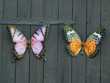 Set Wandschmetterlinge - Lila und Orange - Metall