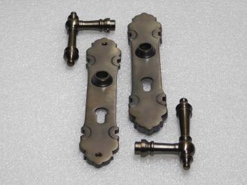 Set Deurklinken Montreux + Deurplaten PC 92 - Donker Gepatineerd Messing
