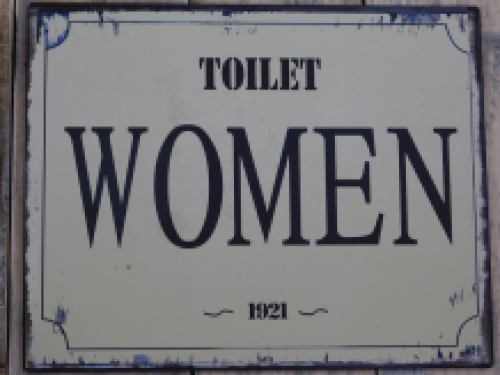 Satz Schilder für WC-Türen - Weißblech - Frau & Mann, LETSTE!!