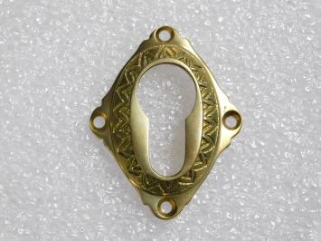 Elegant Lock Rosette - 6 x 4.5 cm - Polished Brass