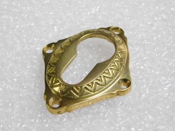 Elegant Lock Rosette - 6 x 4.5 cm - Polished Brass