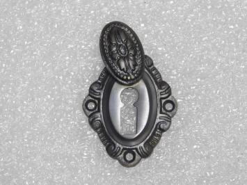 BB key escutcheon with slider - Dark patinated brass - Art Nouveau style