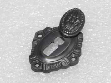BB key escutcheon with slider - Dark patinated brass - Art Nouveau style