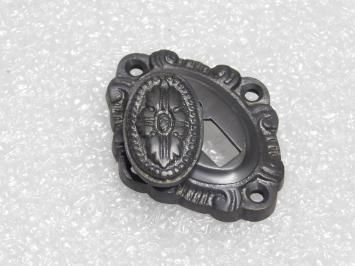 BB key escutcheon with slider - Dark patinated brass - Art Nouveau style