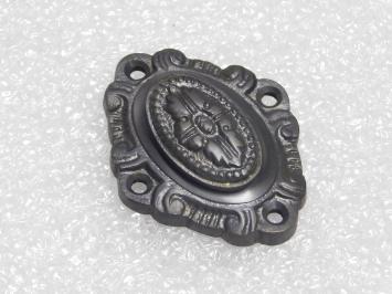 BB key escutcheon with slider - Dark patinated brass - Art Nouveau style
