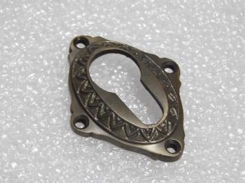 Klassische Schlossrosette PZ – Dunkel patiniertes Messing