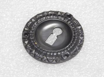 Lock escutcheon BB - Round - Dark patinated brass