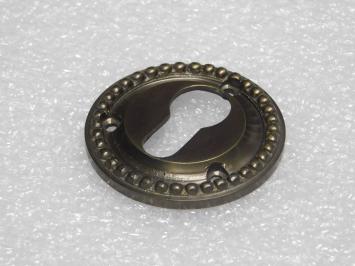 PC Lock Plate - Round - Dark Patinated Brass