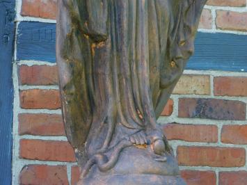 Large Garden Statue of Mary on Pedestal – 170 cm – Stone Oxide