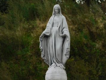 Gartenstatue der Maria auf Medusa-Sockel – 170 cm – Steinstatue mit Säulenset