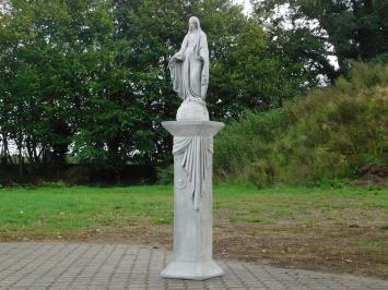 Gartenstatue der Maria auf Medusa-Sockel – 170 cm – Steinstatue mit Säulenset