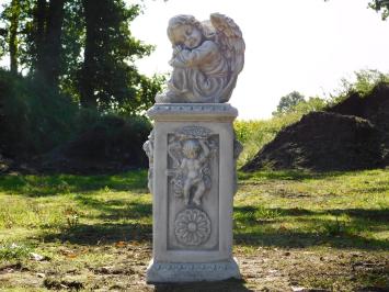 Angel pedestal with angel statue - 93 cm - Stone