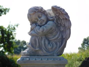 Angel pedestal with angel statue - 93 cm - Stone