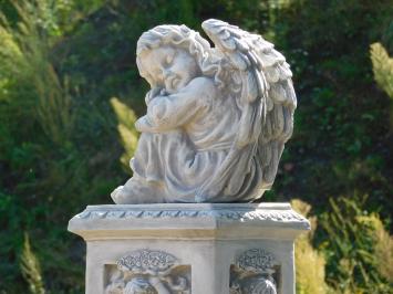 Angel pedestal with angel statue - 93 cm - Stone