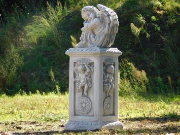 Angel pedestal with angel statue - 93 cm - Stone
