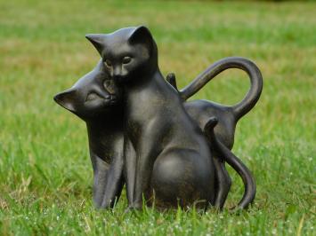 Statue Spielende Katzen - Schwarz und Braun - Polystone