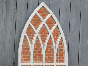 Large Church Window Mirror - Metal Rim - 140 cm x 40 cm