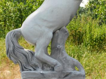 Steigerend Paard op Sokkel XL - 180 cm - Steen
