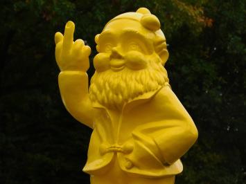 Garden gnome Middle finger XL - 80 cm - Yellow