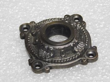 Solid Door Knob with Elegant Rosette - Dark Patinated Brass