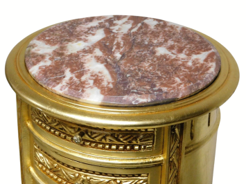 Vintage Barok Ladekast - 68 cm - Hout met Marmer