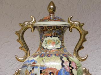 Vintage-Vase – 50 cm – Satsuma-Stil – Handbemaltes Porzellan