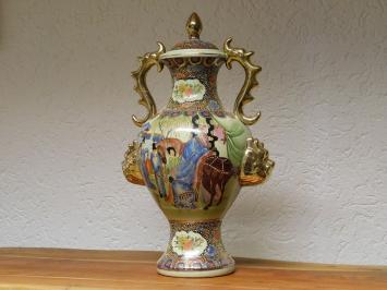 Vintage-Vase – 50 cm – Satsuma-Stil – Handbemaltes Porzellan