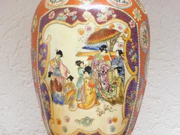 Vintage Vase - 62 cm - Japanese Satsuma style - Hand-painted porcelain