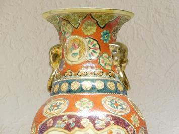 Vintage Vase - 62 cm - Japanese Satsuma style - Hand-painted porcelain