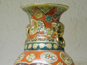 Vintage Vase - 62 cm - Japanese Satsuma style - Hand-painted porcelain