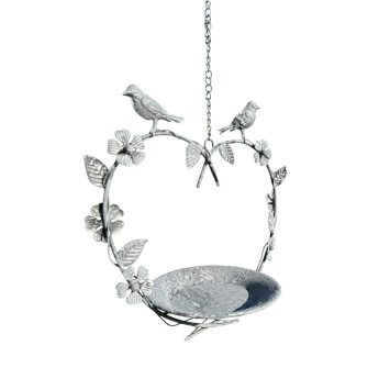 Heart-shaped Arch Bird Feeder - Hanging - Metal