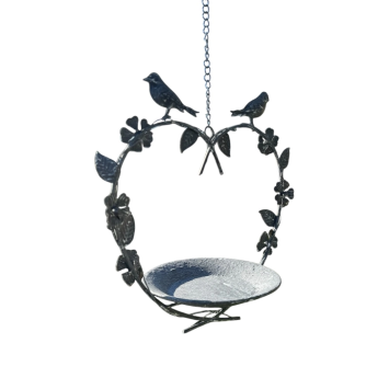 Heart-shaped Arch Bird Feeder - Hanging - Metal