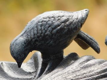 Große Vogeltränke / Futterschale - 80 cm - Gusseisen - Schwarz/Grau