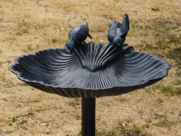 Große Vogeltränke / Futterschale - 80 cm - Gusseisen - Schwarz/Grau