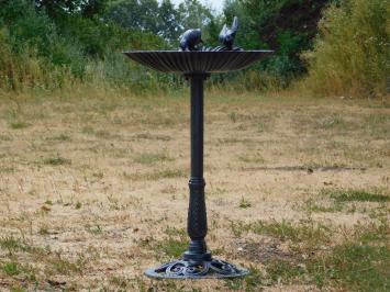 Große Vogeltränke / Futterschale - 80 cm - Gusseisen - Schwarz/Grau