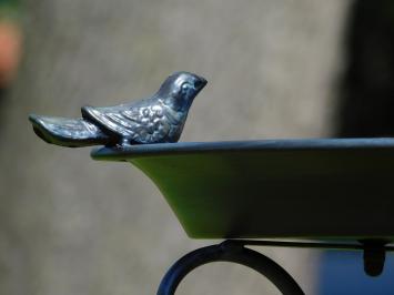 Vogelbad met Vogeltjes - 75 cm - Rustiek Blauw - Metaal