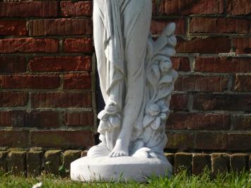 Large sculpture of a woman with bowl - made entirely of stone - 120 cm