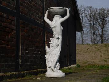 Large sculpture of a woman with bowl - made entirely of stone - 120 cm