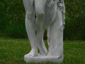 Skulptur „Frau mit Apfel“ – 115 cm – Polystone – Weiß mit Grau