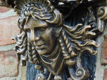 Wall console Female head - Cast iron - Bronze look - Cast iron