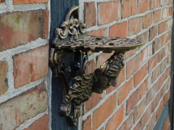 Wall console Female head - Cast iron - Bronze look - Cast iron