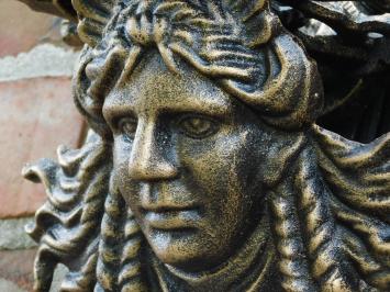 Wall console Female head - Cast iron - Bronze look - Cast iron