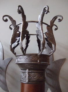Torch, solid wood with forged metals