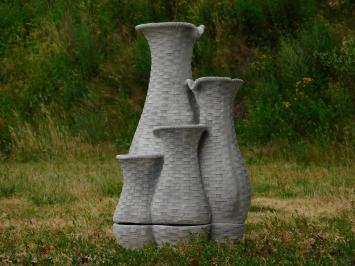Wateruitloop met 4 Kruiken - 70 x 40 cm - Steen