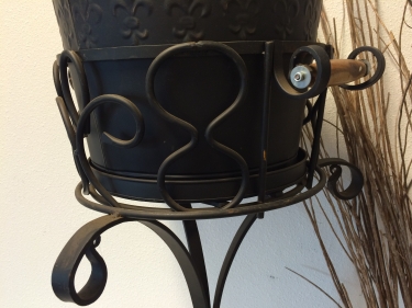 Beautiful metal wine cooler, beautiful wrought ironwork!