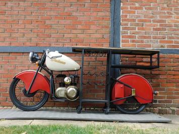 Vintage Motorcycle Bar Table / Wine Bar – Industrial Eye-Catcher – approx. 225 cm wide
