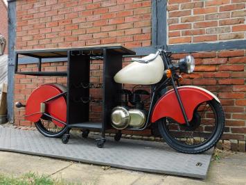 Vintage Motorcycle Bar Table / Wine Bar – Industrial Eye-Catcher – approx. 225 cm wide