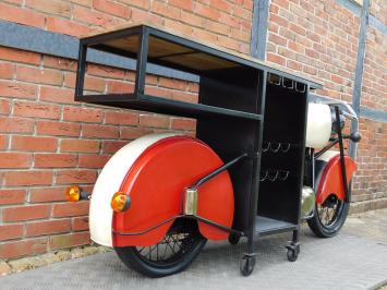 Vintage Motorcycle Bar Table / Wine Bar – Industrial Eye-Catcher – approx. 225 cm wide