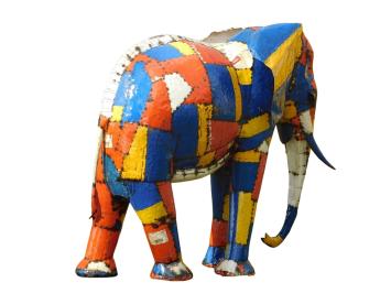 XXL Handgemaakte Olifant – Metaal – ca. 230 cm – Afrikaans Design